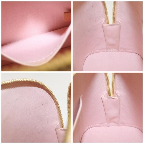 LOUIS VUITTON Vernis Rayures Alma BB Hand Bag 2way Beige - Picture 14 of 15